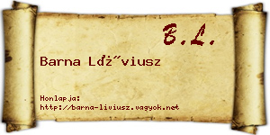 Barna Líviusz névjegykártya