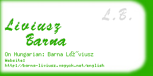 liviusz barna business card